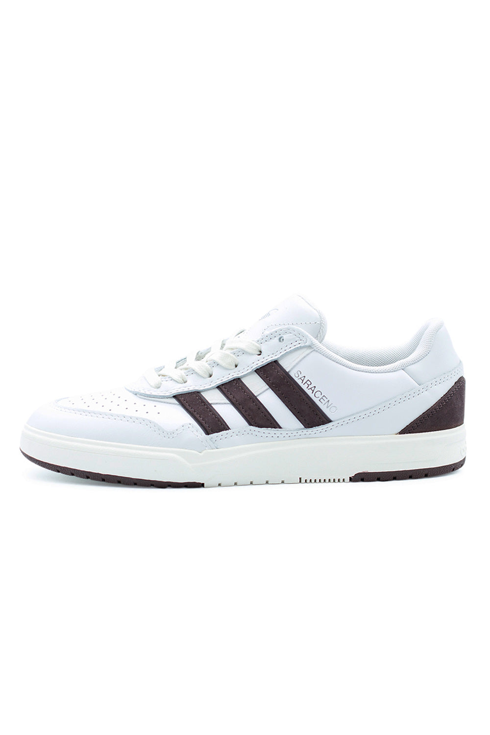 Adidas Tyshawn II Shoe Zach Saraceno Crystal White Shadow Brown Off White – skateboarding shoe with leather nubuck upper and cup sole.