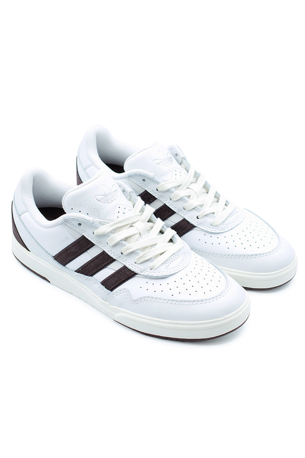 Adidas Tyshawn II Skate Shoe Crystal White Shadow Brown Off White – Zach Saraceno colorway with premium nubuck and Lightstrike cushioning.