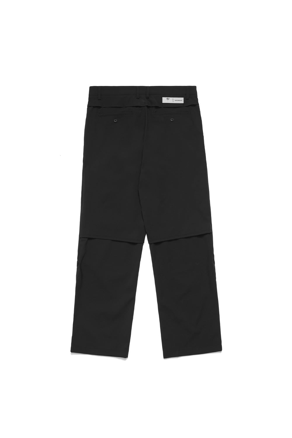 Adidas x Metalwood Tracksuit Bottoms Black back view – loose fit stretch-woven golf track pants with sleek waistband, performance streetwear collaboration trousers, recycled polyester athletic pants