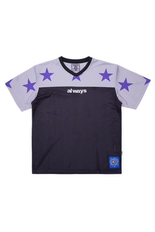 Always Micro Mesh Star Football Jersey Grey / Purple - BONKERS