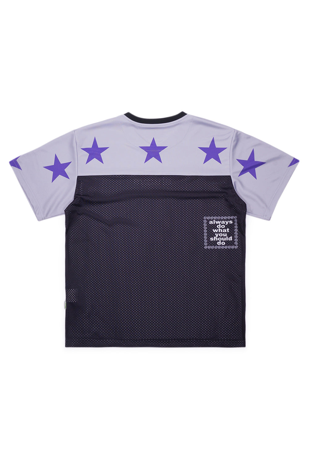 "Always Mesh Football Jersey – Graues Trikot mit lila Stern-Design für sportlichen Streetwear-Style"