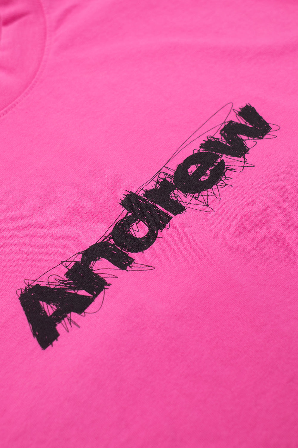 Andrew Miami Scratchy Logo T-Shirt Magenta - BONKERS