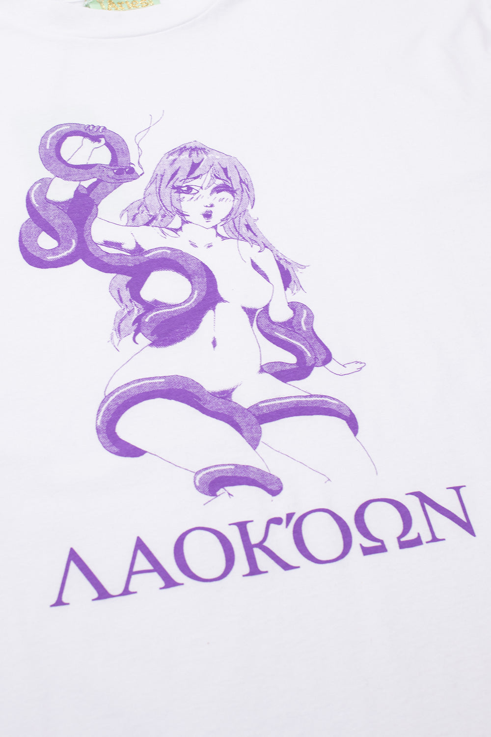 "Detailansicht des Aries Laocoonte T-Shirts – markanter Grafikdruck inspiriert von antiker Kunst"