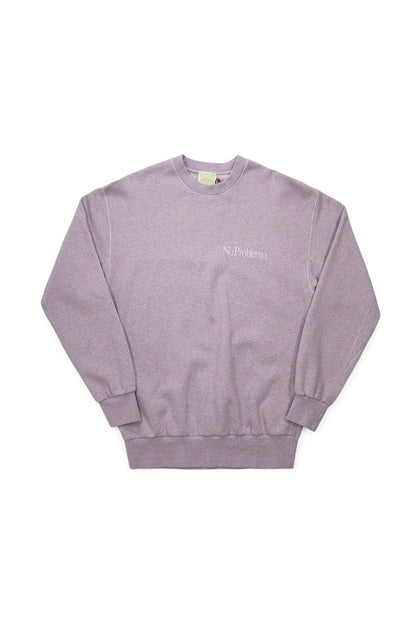 Aries Overdyed Melange Mini Problemo Sweatshirt Lilac Marl - BONKERS