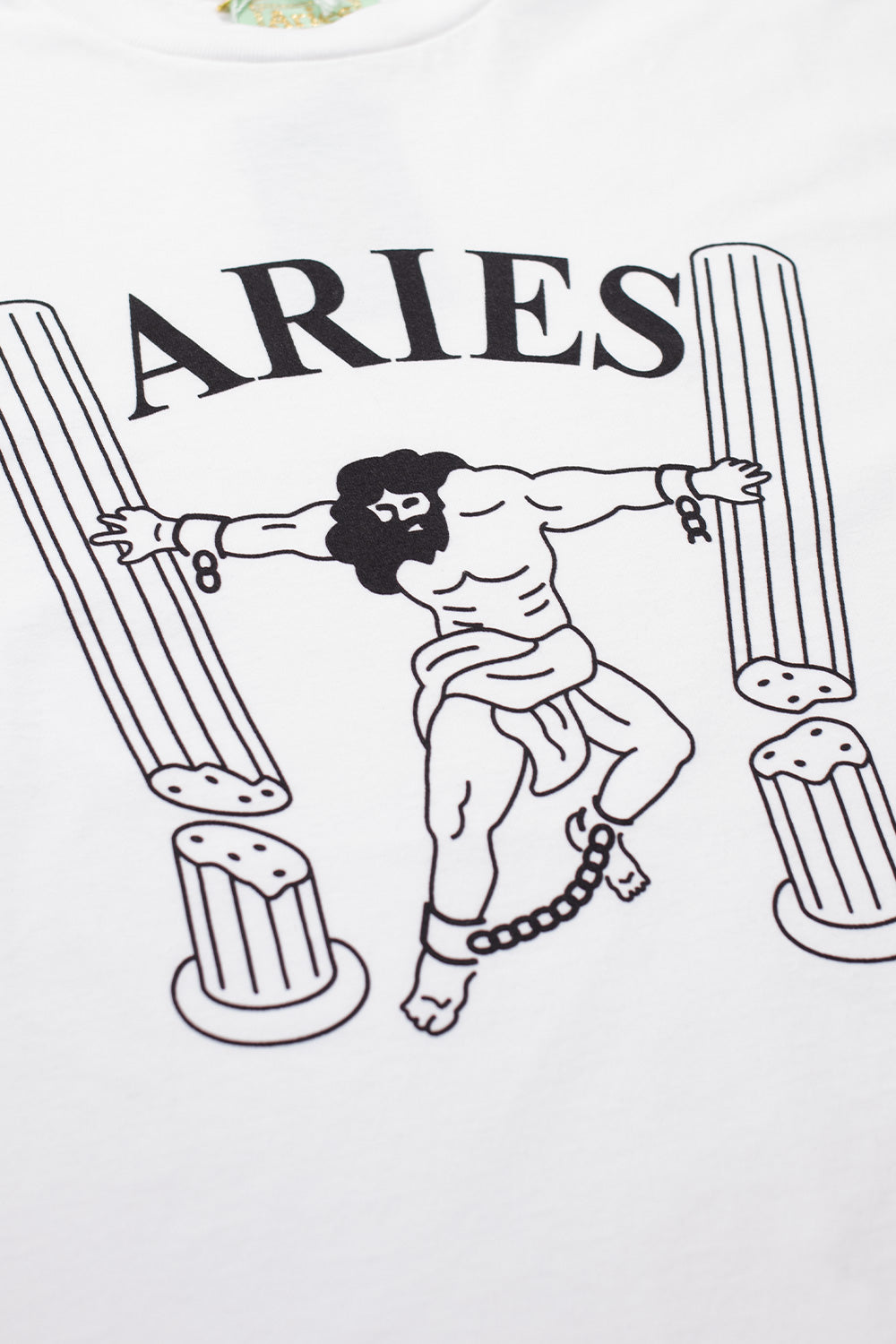 "Aries White Samson T-Shirt – Modisches, minimalistisches T-Shirt mit stilvollem Samson-Design in klassischem Weiß"