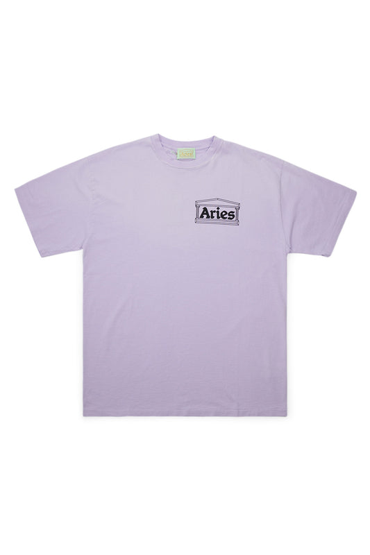 Aries Sunbleached Temple T-Shirt Faded Purple - BONKERS