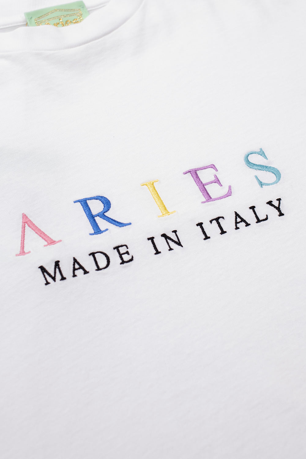 Aries United Colours Of Aries Embroidered T-Shirt White - BONKERS