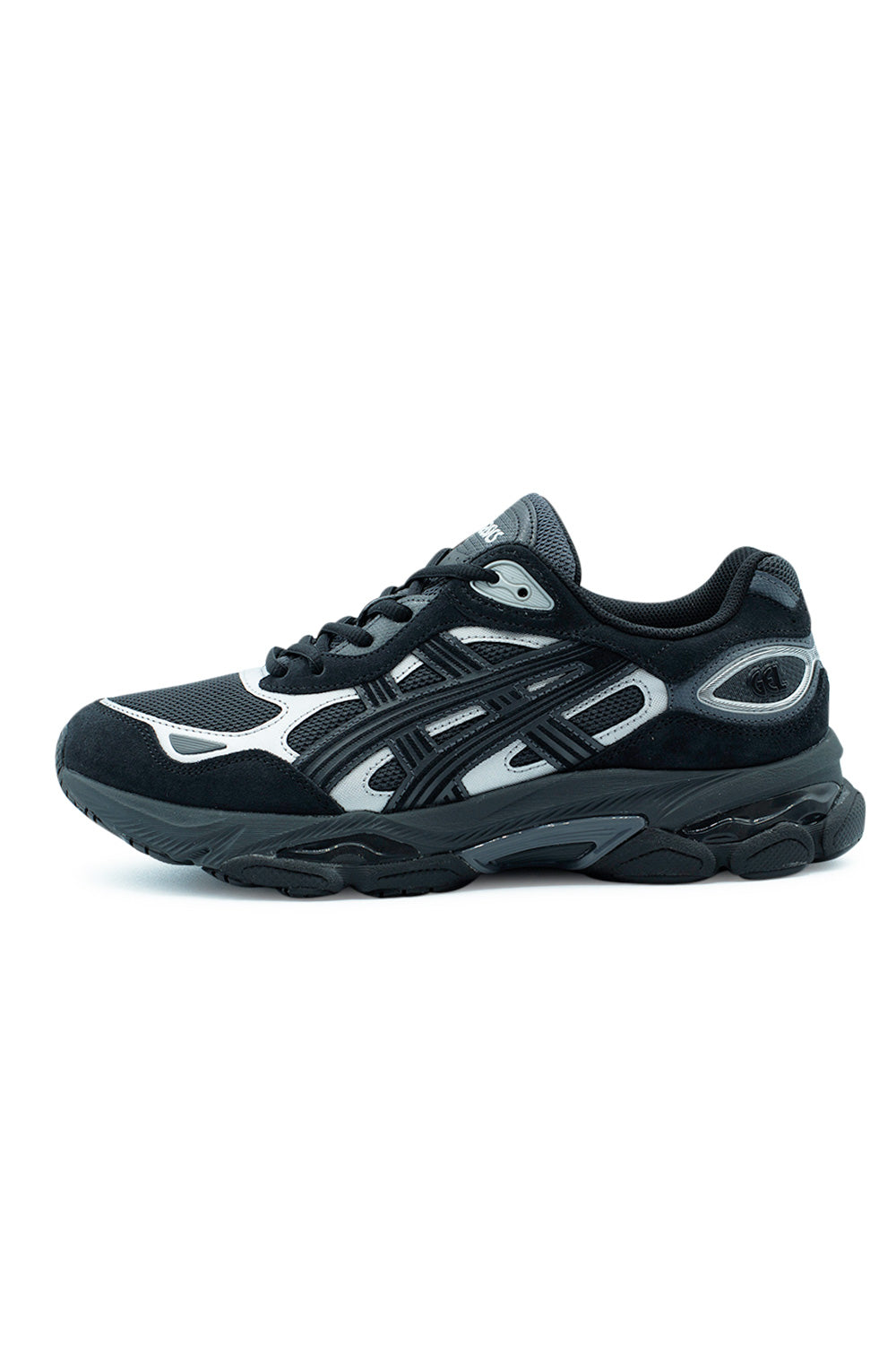 Asics Gel-NYC 2.0 Graphite Grey Black sneaker with breathable mesh upper, premium suede overlays, FF BLAST PLUS cushioning and retro-inspired Y2K running design