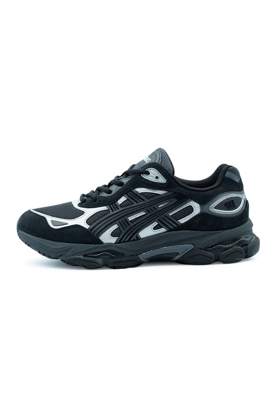 Asics Gel-NYC 2.0 Graphite Grey Black sneaker with breathable mesh upper, premium suede overlays, FF BLAST PLUS cushioning and retro-inspired Y2K running design