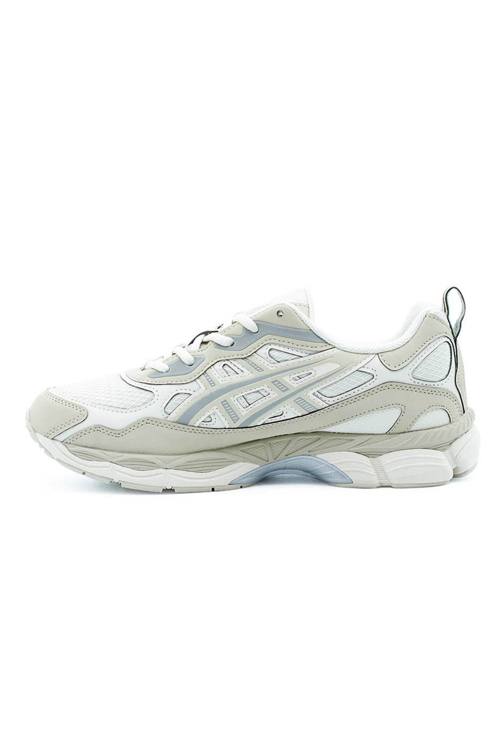 Asics Gel-NYC RGD Shoe – Smoke Grey Wool performance sneaker featuring GEL-CUMULUS 16 tooling and breathable mesh construction.