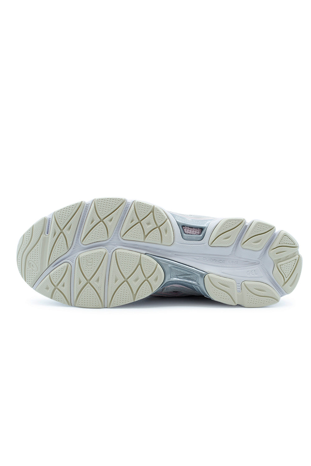 Outsole detail of ASICS GEL-NYC running-inspired sneaker revealing traction pattern, stability zones, and cushioned support system designed for urban movement and all-day wear.