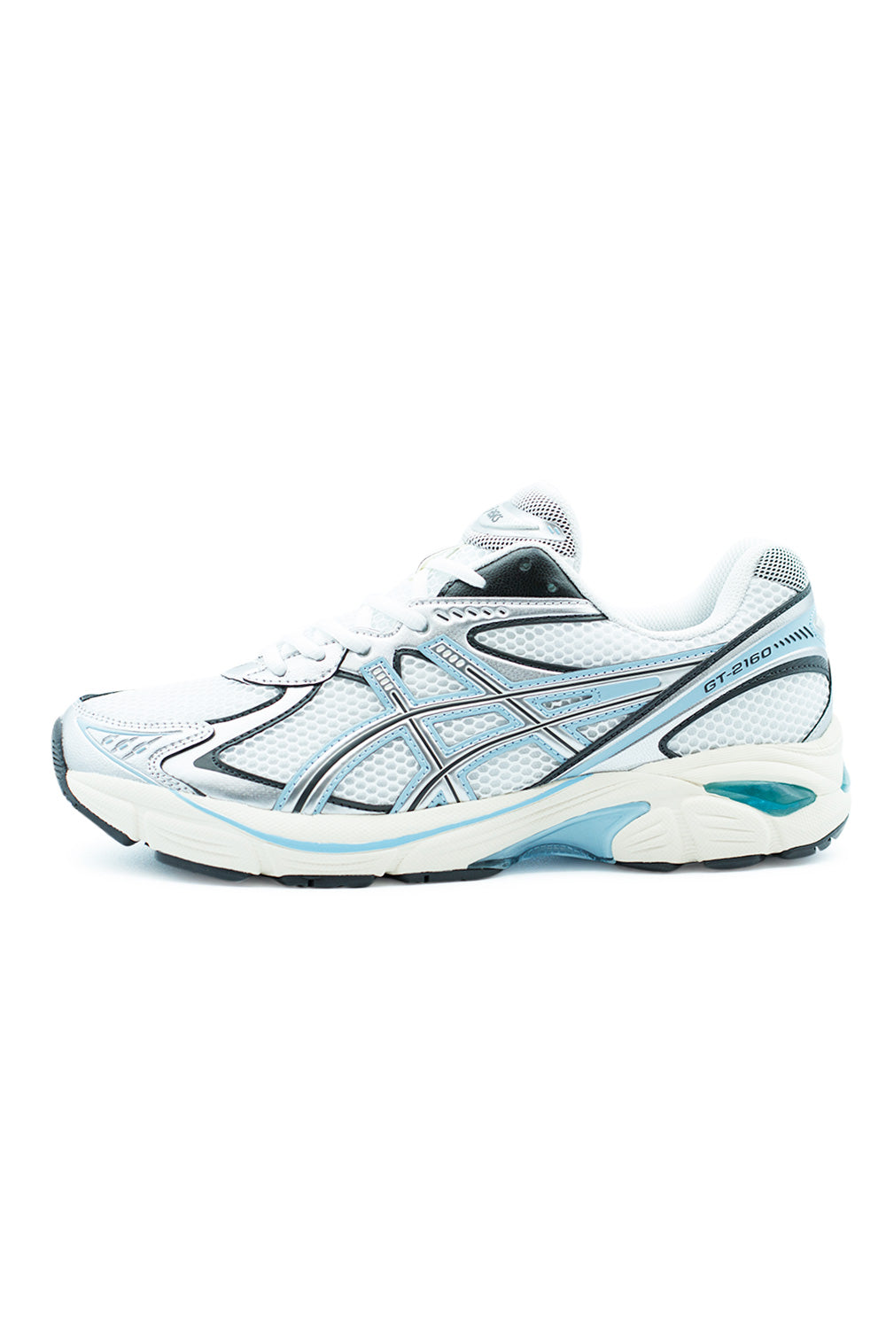 Asics GT-2160 Sneaker in Weiß und Silber mit schlanker Silhouette und retro-inspiriertem Running-Design