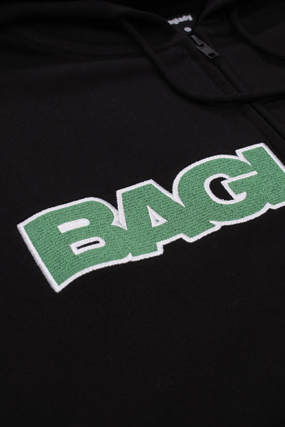 Baglady Logo Full Zip Hoodie Black - BONKERS