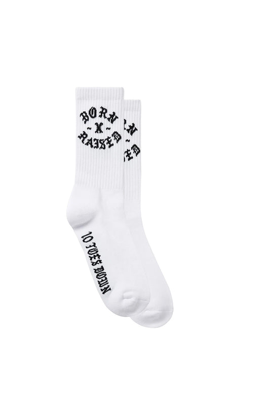 Born X Raised 10 Toes Down Rocker Socks White