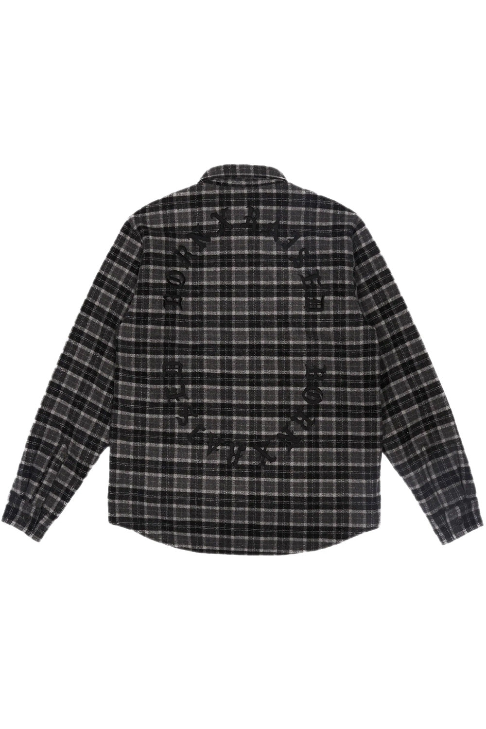 Born X Raised Embroidered Flannel Shirt Jacket Grey / Black