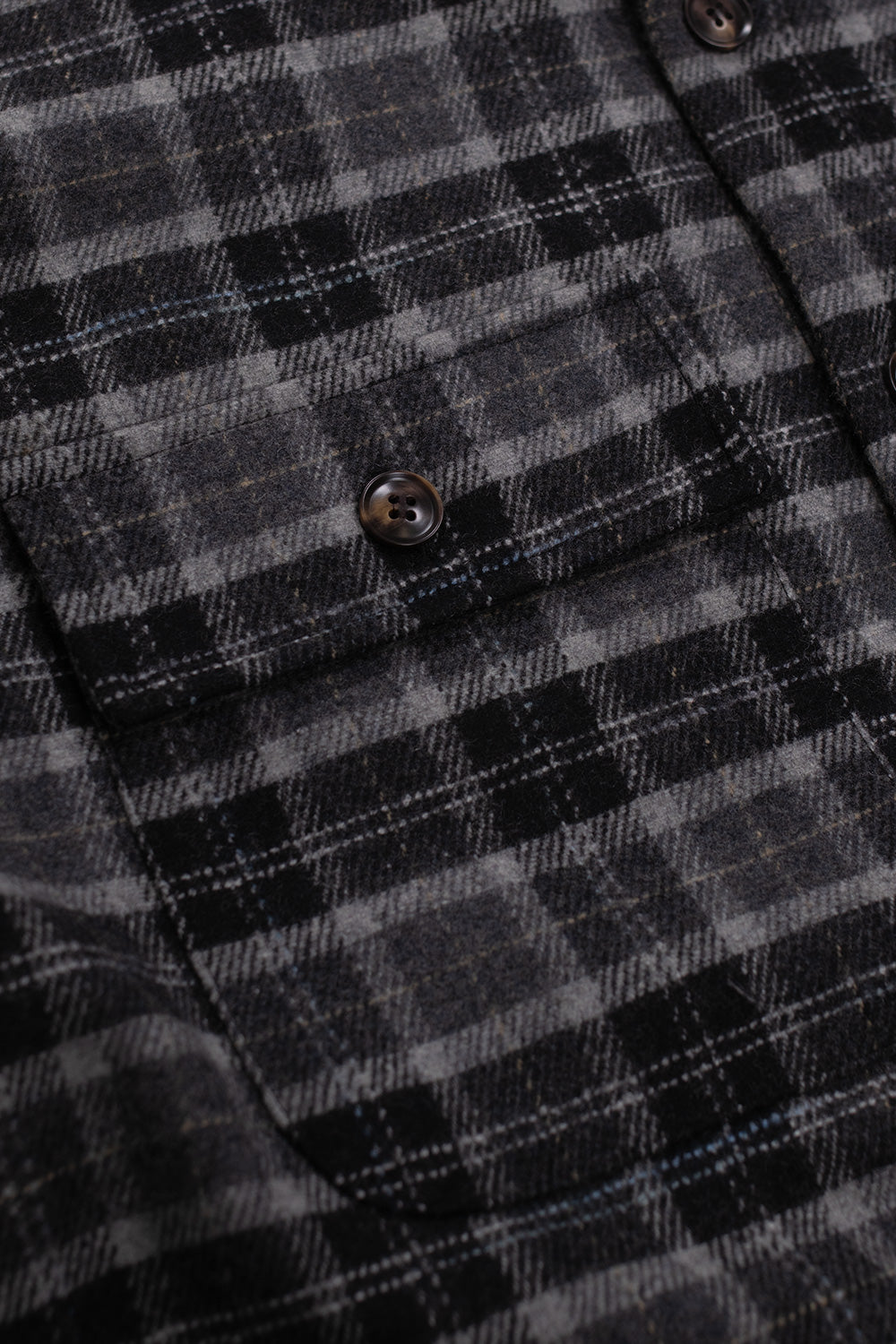 Born X Raised Embroidered Flannel Shirt Jacket Grey / Black