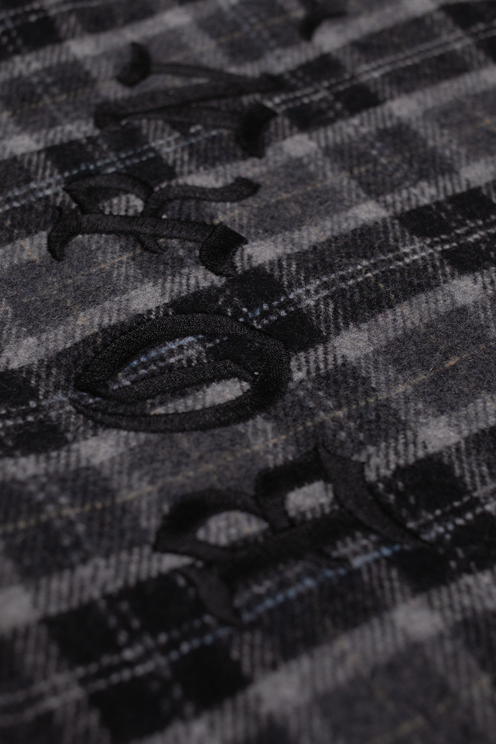 Born X Raised Embroidered Flannel Shirt Jacket Grey / Black