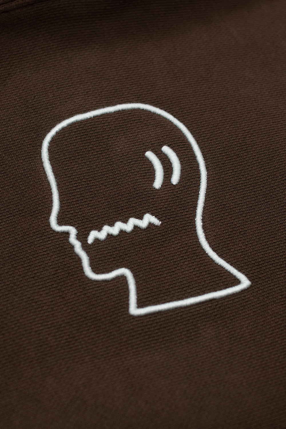 Brain Dead 3D Embroidered Logohead Garment Dyed Hoodie Brown - BONKERS