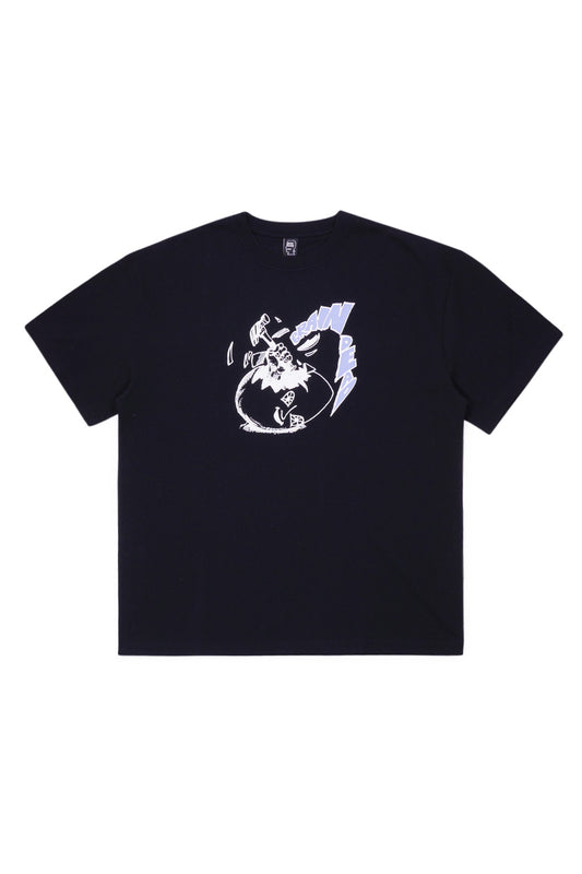 Brain Dead Crack An Egg T-Shirt Black, heavy cotton streetwear tee with raised front print and premium relaxed fit made in Portugal.