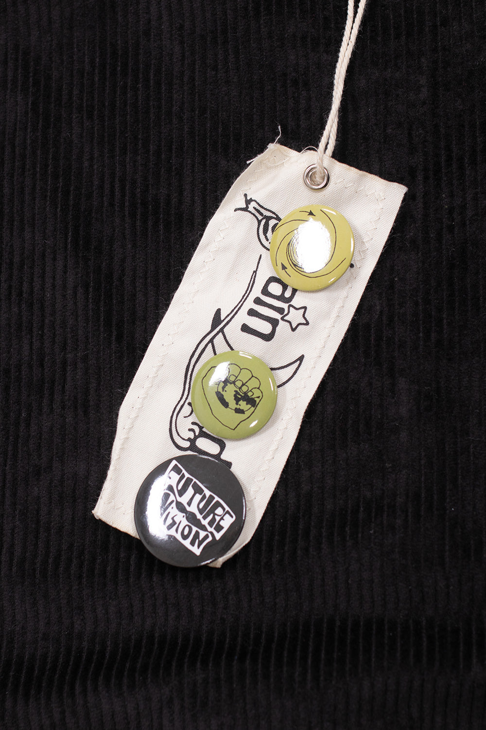 Brain Dead Cropped Chore Jacket Green, fashion-forward unisex outerwear with corduroy collar, logo-engraved buttons, and cropped modern silhouette.