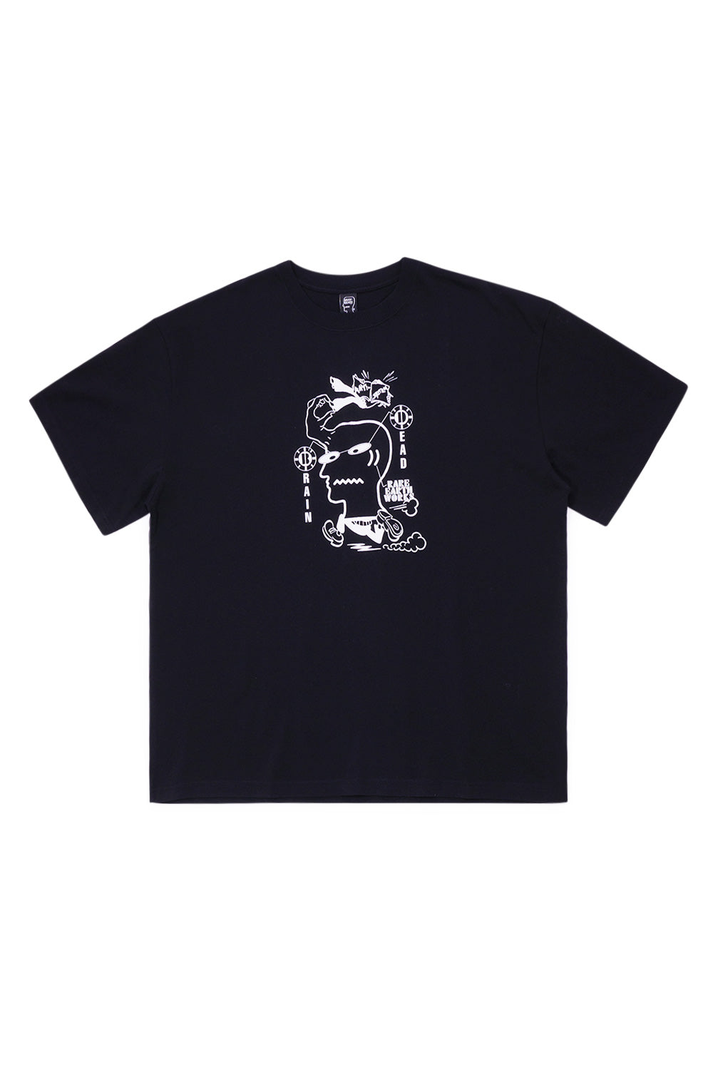 Brain Dead Earth Works T-Shirt Black, heavy cotton streetwear tee with raised chest print and relaxed fit made in Portugal.