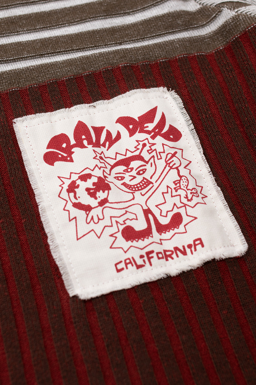 Limited Brain Dead Mixed Stripe Boxy Knit Sweater Green, oversized cotton knit with deconstructed stripe layout and artistic craftsmanship.