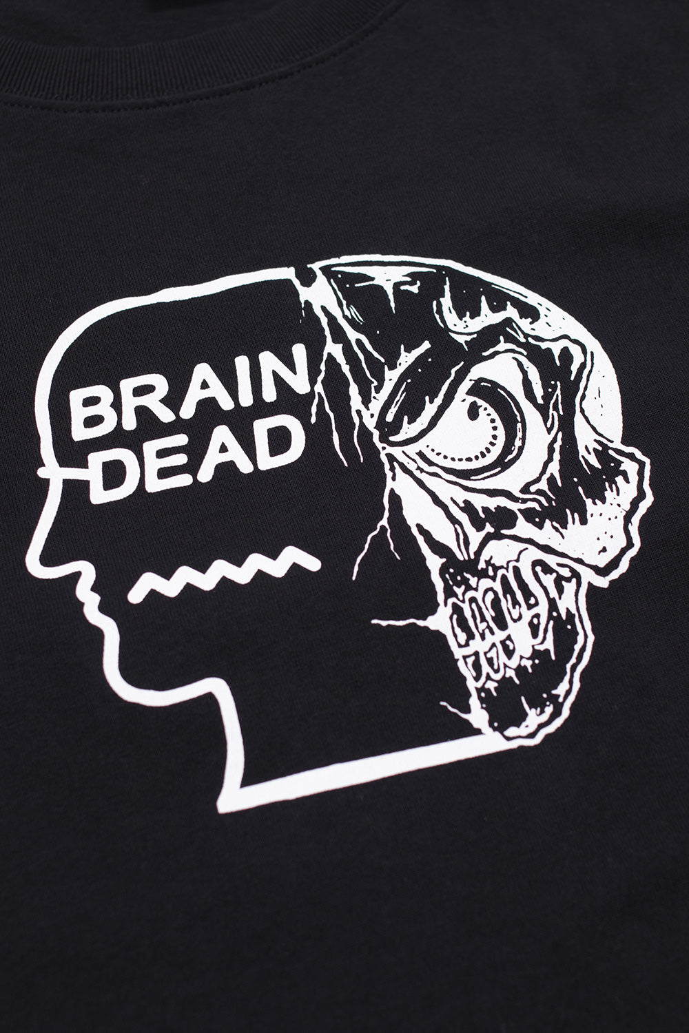 Brain Dead Skull Mech Longsleeve T-Shirt Black, high-quality heavy jersey long sleeve featuring detailed skull graphics and underground style.