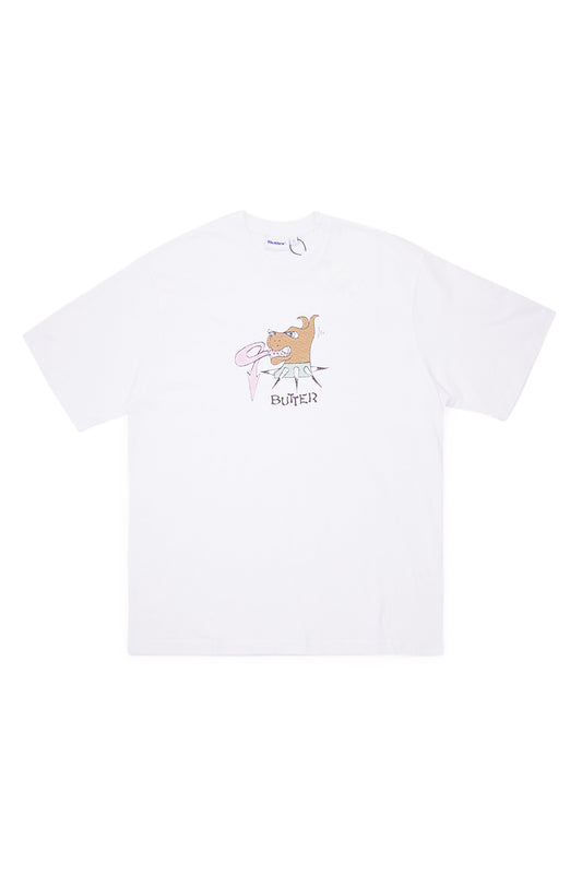 Butter Goods Canine T-Shirt White - BONKERS