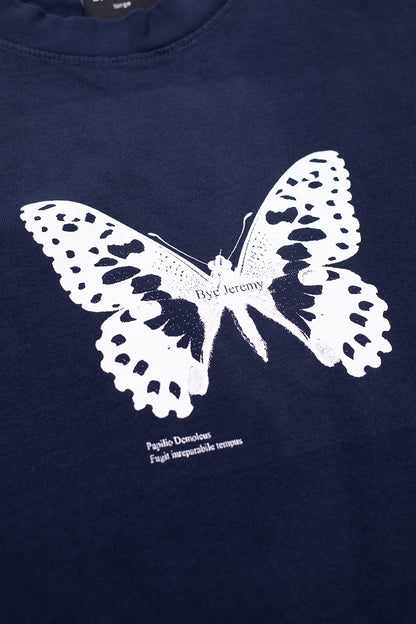 Bye Jeremy Butterfly T-Shirt Navy - BONKERS