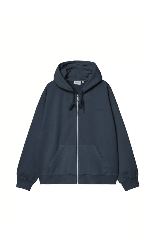 Carhartt WIP Hooded Benton Sweat Jacket Carbon (Garment Dyed) - BONKERS