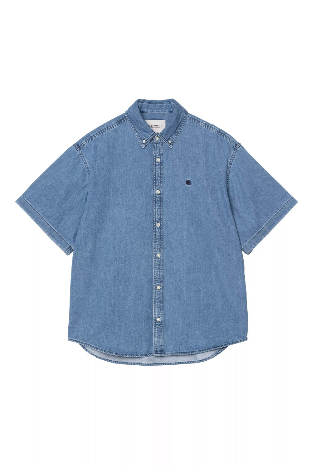 Carhartt WIP S/S Lucas Shirt Blue (Stone Washed) - BONKERS