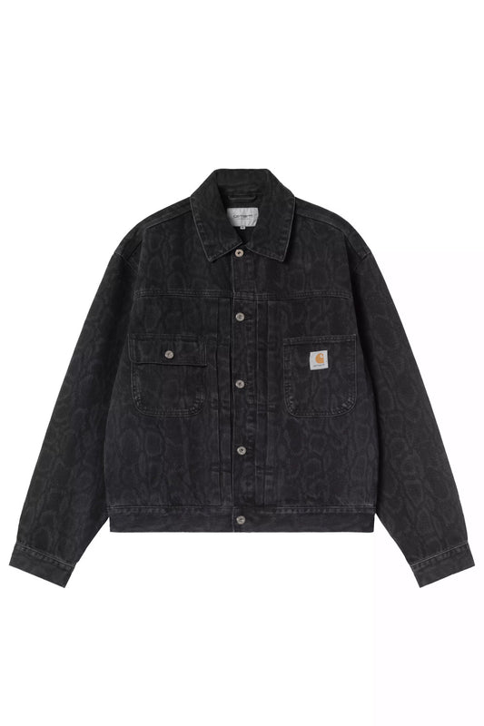 Carhartt WIP Snake Belmar Jacket Snake Camo Black (Heavy Stone Wash) - BONKERS