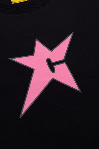 Carpet Company C-Star T-Shirt Black (Pink Print) - BONKERS
