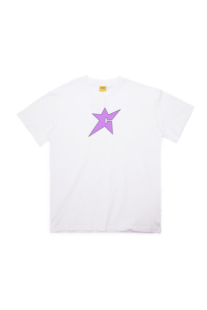 Carpet Company C-Star T-Shirt White (Purple Print) - BONKERS