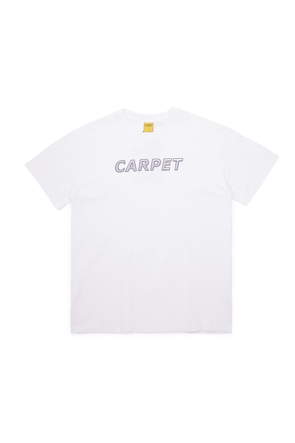 "Carpet Company Misprint T-Shirt White – Weißes T-Shirt mit Graudruck und einzigartigem Design"