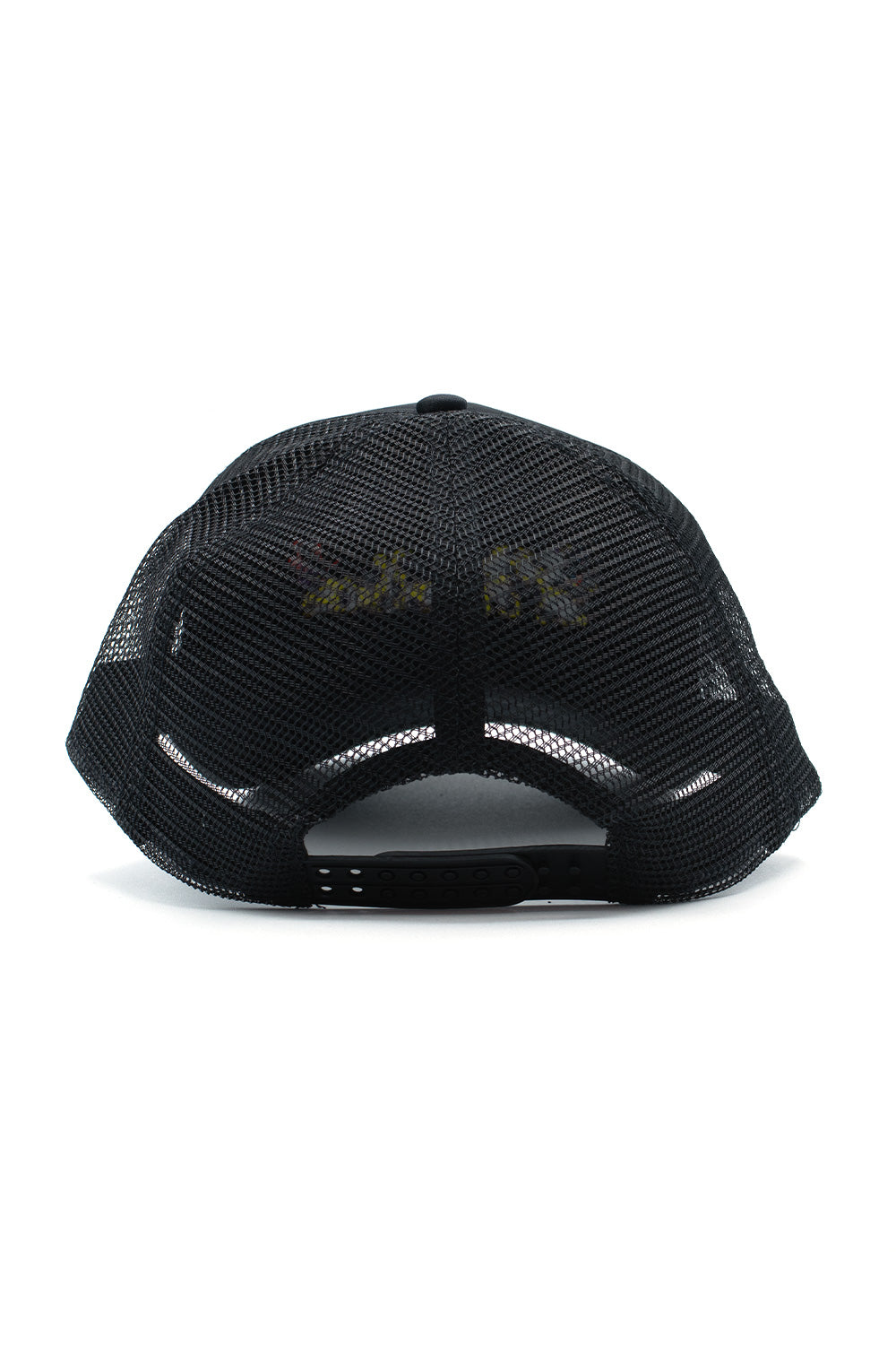 "Detailansicht der Citibikeboys Bob Trucker Cap in Schwarz – schwarze Kappe mit Netzrücken und ikonischem Markenlogo"