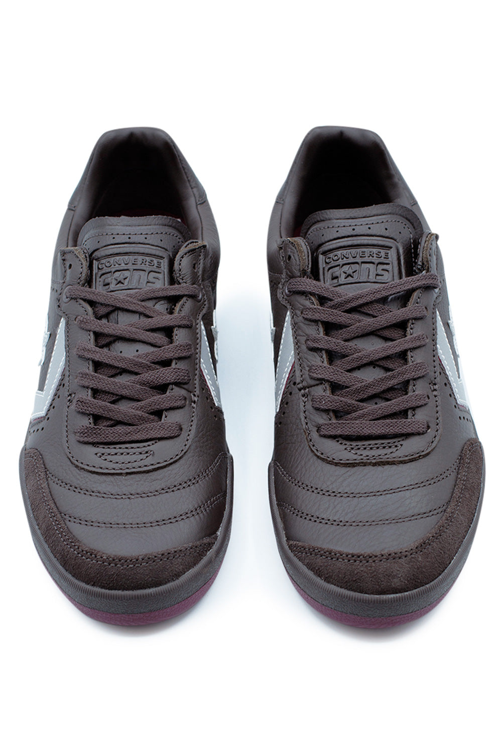 Front view of Converse CONS Louie Lopez Pro 2 OX skateboard shoes featuring premium leather upper, suede toe reinforcement, CX foam cushioning and classic low-profile skate silhouette