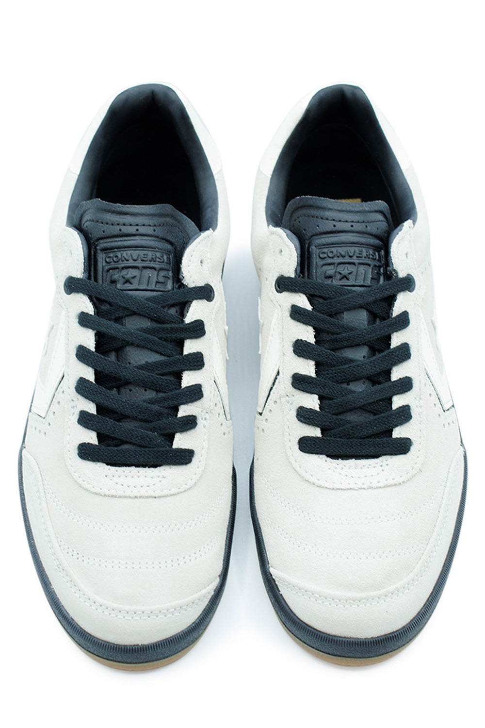 Unisex Converse CONS Louie Lopez Pro 2 OX Egret Black Gum skate shoes, premium suede design with cupsole construction for grip and control.