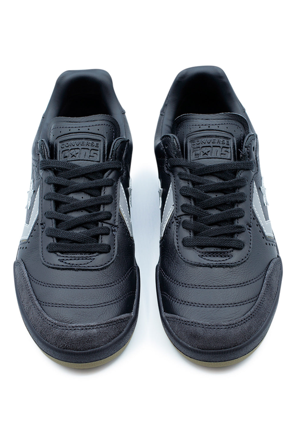 Top-down view of Converse CONS Louie Lopez Pro 2 OX in Total Eclipse / Swamp Core, highlighting the premium leather and suede upper, clean lace system, low-profile skate design, and CX foam cushioning built for precise boardfeel and impact protection.