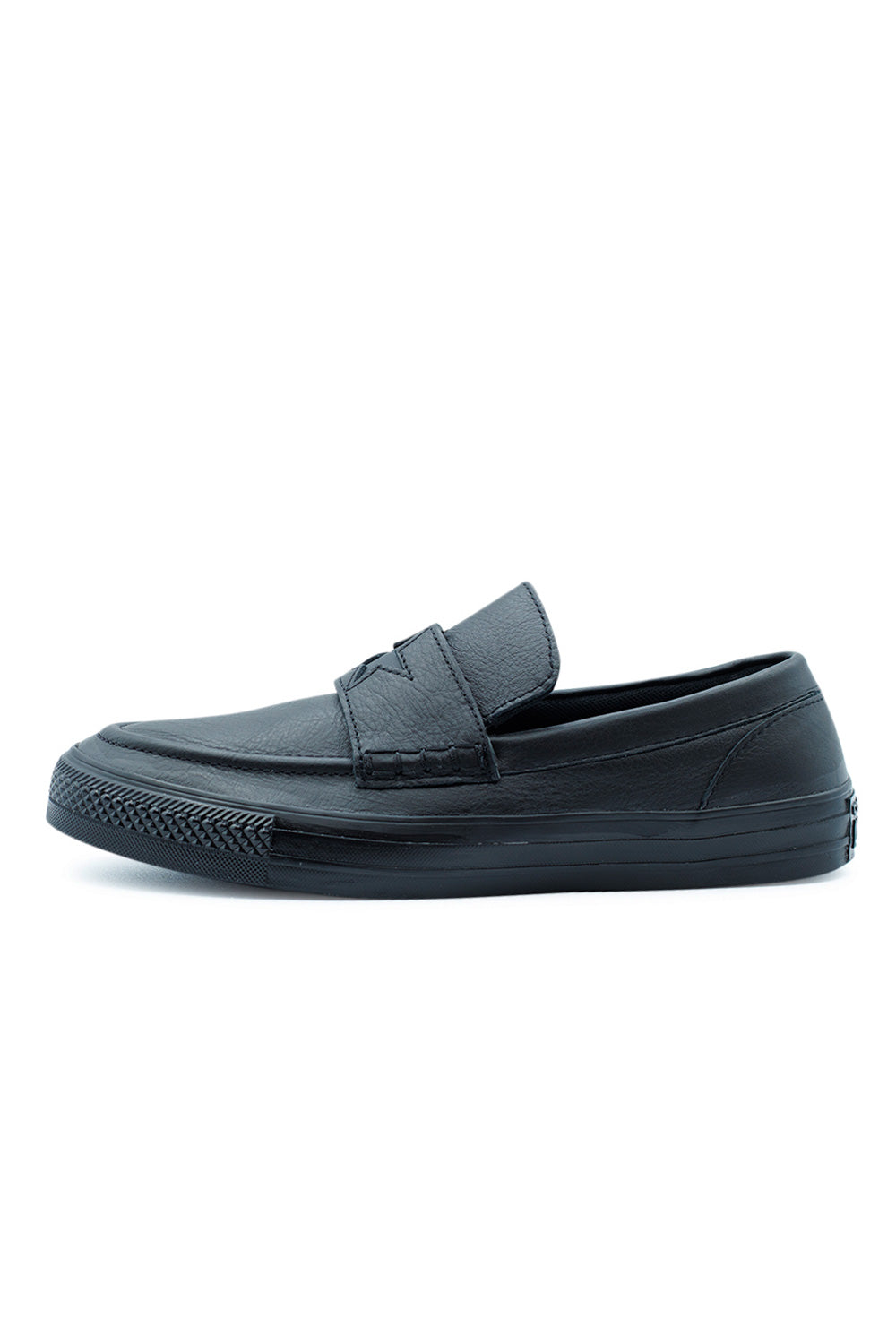 Converse CTAS Loader Slip Shoe Black Black Black, unisex slip-on leather sneaker with OrthoLite cushioning and timeless Chuck Taylor design.