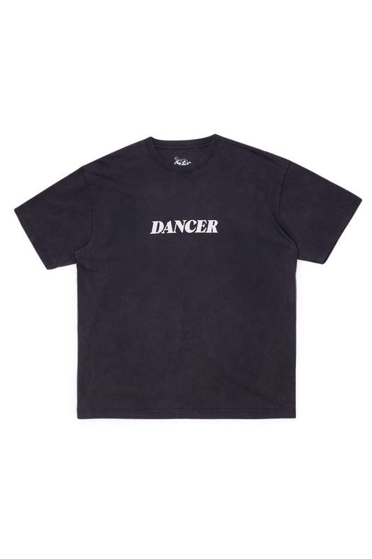 Dancer Italic Logo T-Shirt Black (Pigment Dyed) - BONKERS