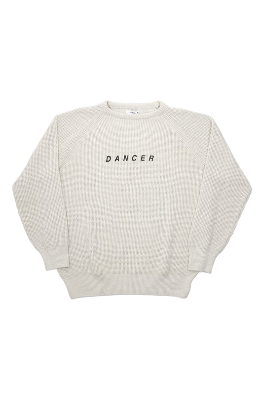 Dancer Logo Cotton Knit Pullover Cream - BONKERS