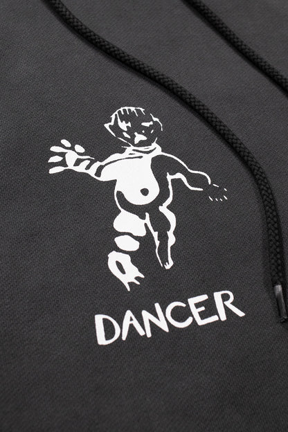 Dancer OG Logo Hoodie Washed Black (White Stitching) - BONKERS