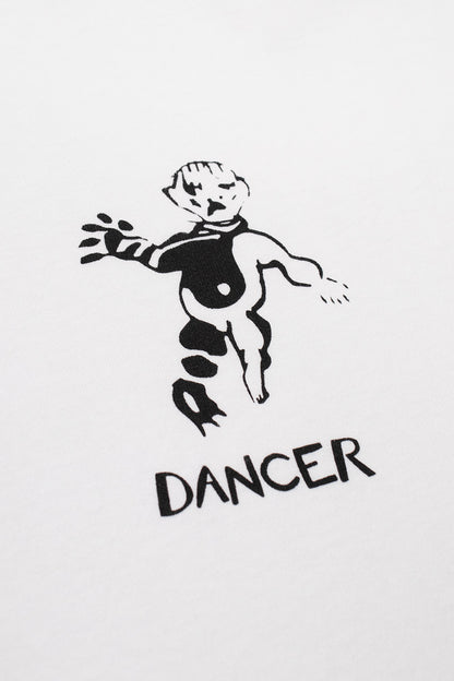 Dancer OG Logo T-Shirt White (Black Stitching) - BONKERS