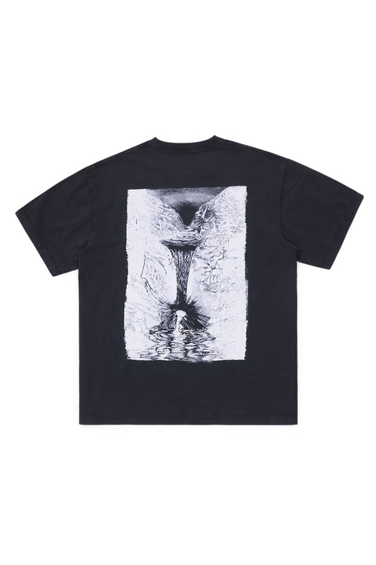 Dancer Waterfall T-Shirt Washed Black - BONKERS