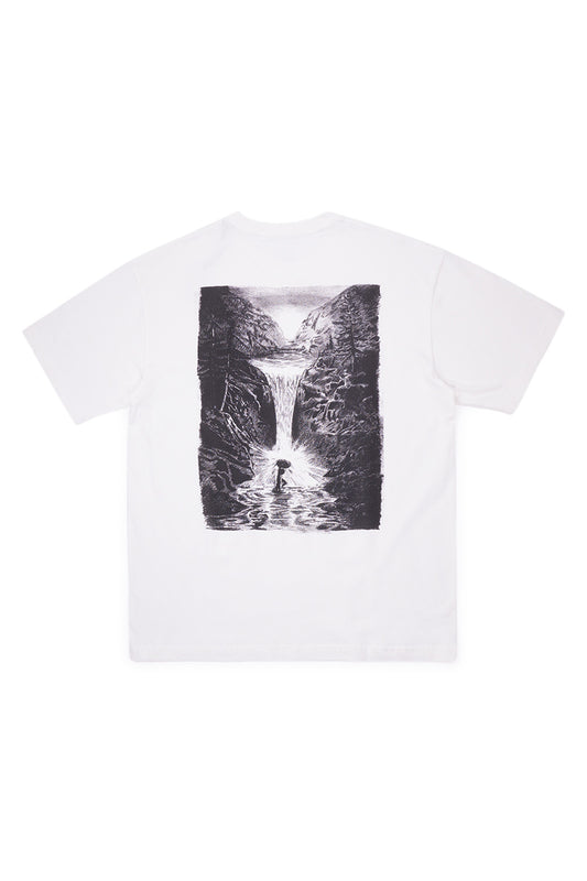 Dancer Waterfall T-Shirt White - BONKERS