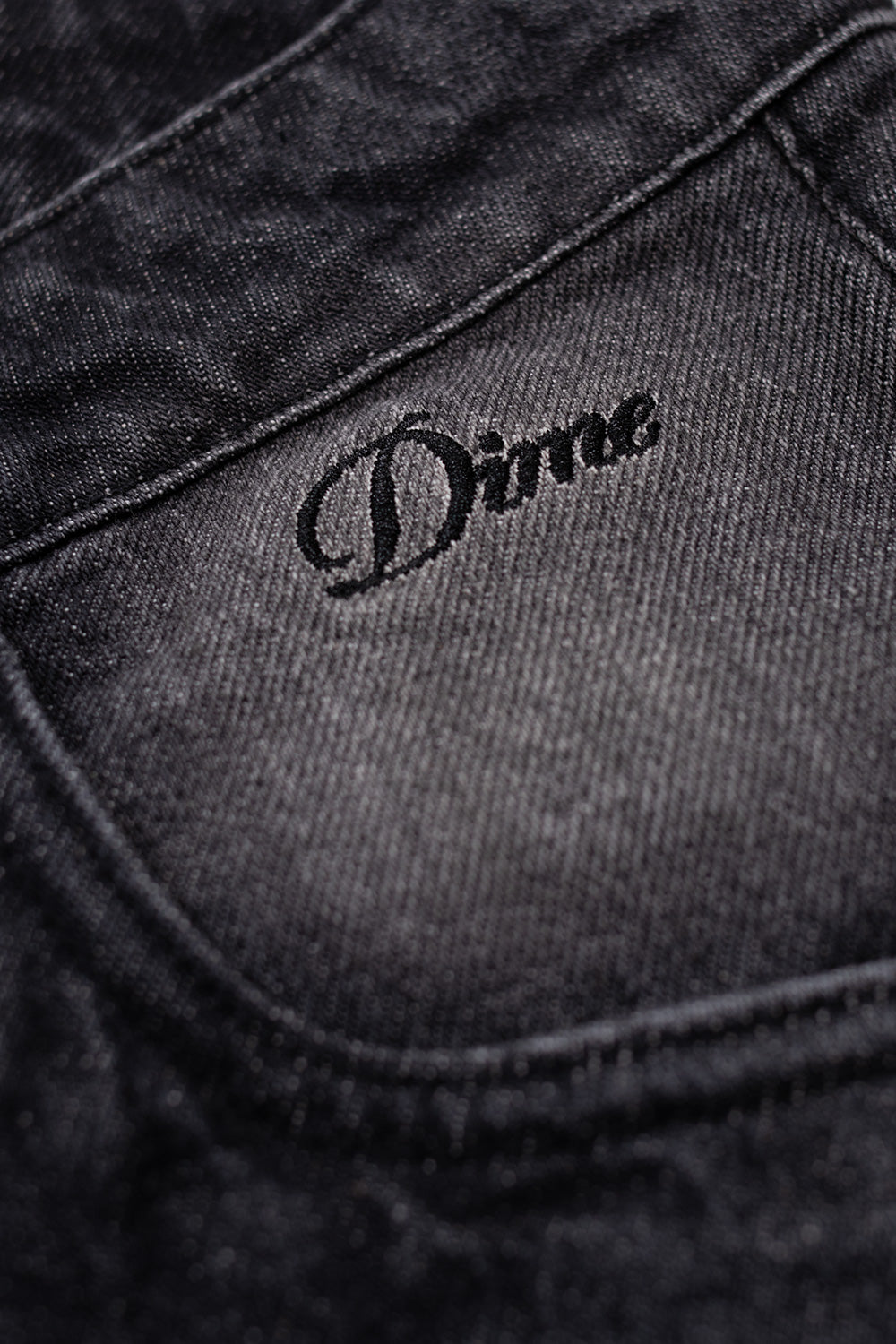 Dime Classic Baggy Denim Pant Sandblasted Black - BONKERS