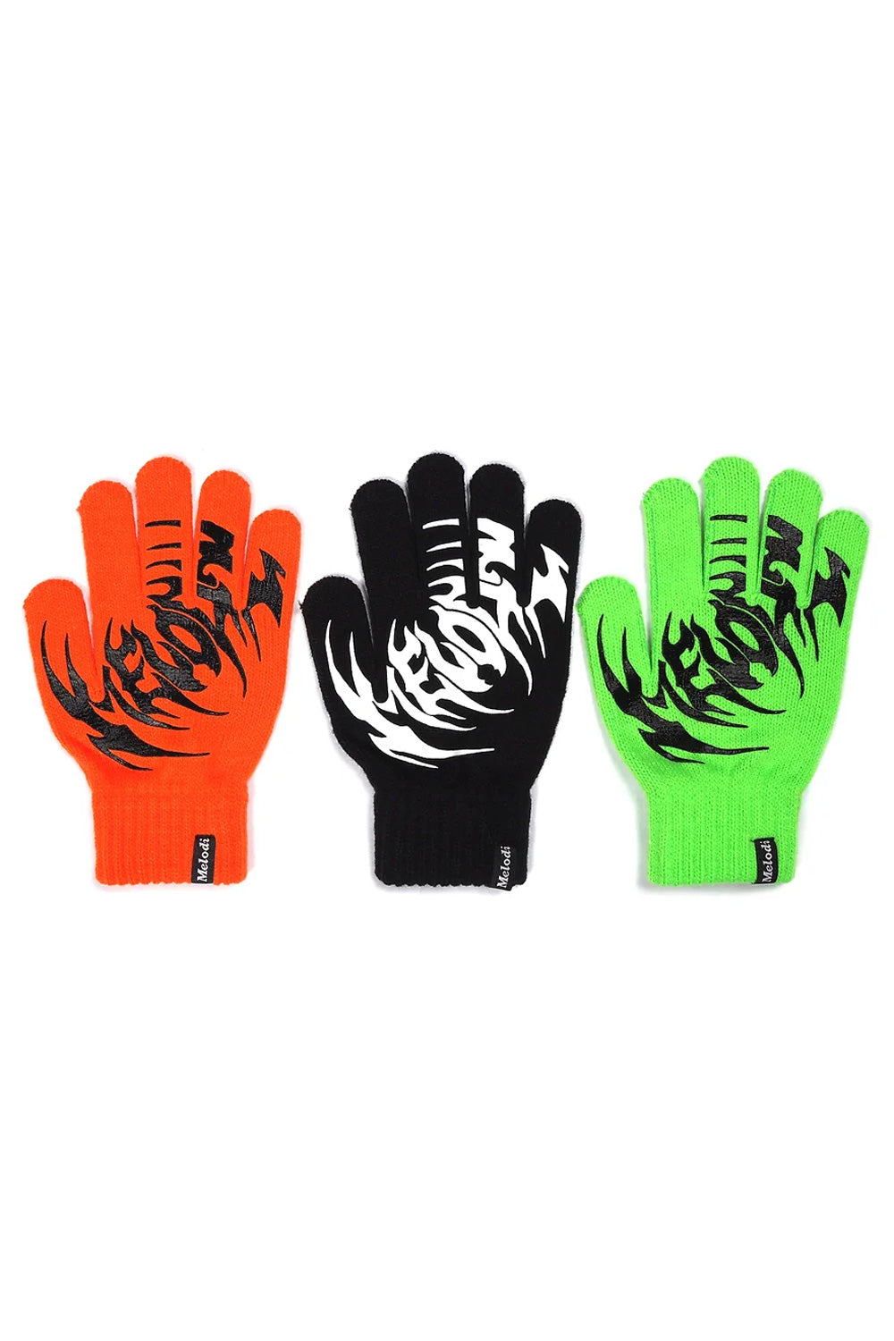 EC Melodi 3 Pack Logo Gloves Black / Orange / Green - BONKERS