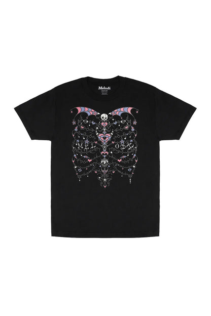 EC Melodi Rib Cage T-Shirt Schwarz