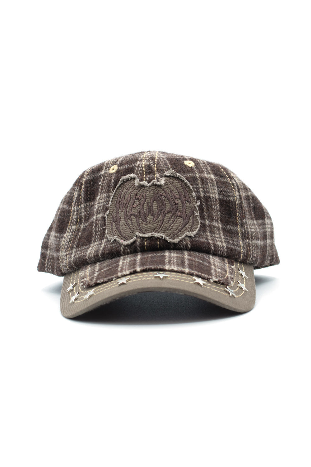 EC Melodi Star Studded Hat Brown Plaid